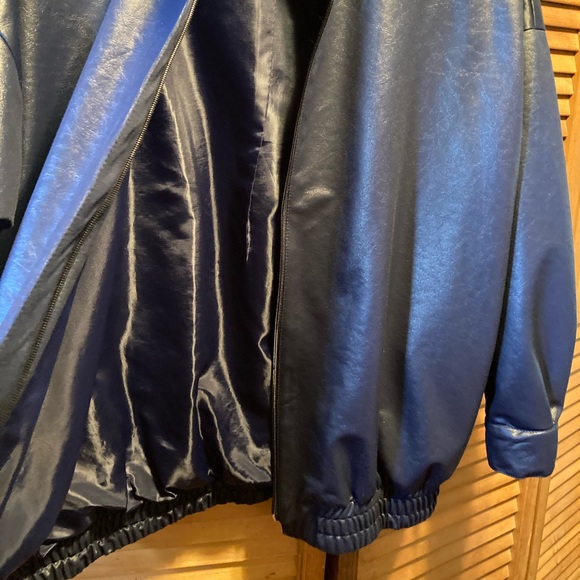 Vintage Pierre Lamonte Navy Blue Shinny Jacket - Picture 8 of 12